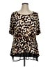 Nina Leonard Brown Short Sleeve Blouse Size 1X - photo 1