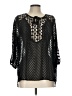 BILA 100% Polyester Black 3/4 Sleeve Blouse Size L - photo 1