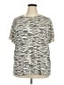 Chaser Animal Print Ivory Short Sleeve Top Size 3X - photo 1