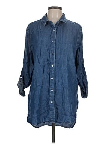 Calvin Klein 3/4 Sleeve Button-Down Shirt (view 1)