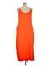 Unbranded Solid Orange Casual Dress Size XXL - photo 2