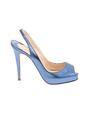 Christian Louboutin Leather 100mm Slingback Pumps (view 1)