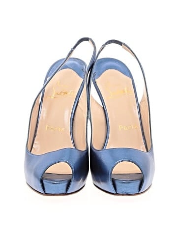 Christian Louboutin Leather 100mm Slingback Pumps (view 2)