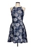 Aqua Polka Dots Blue Cocktail Dress Size L - photo 1