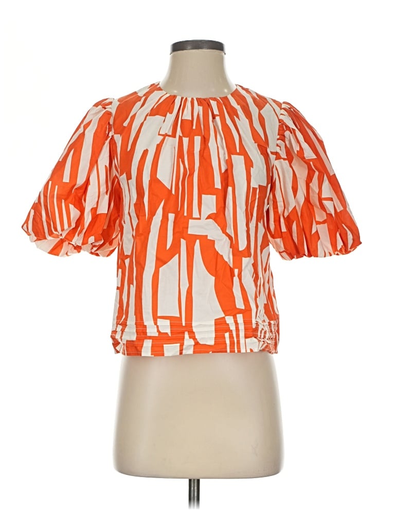 Pre-owned Pinch Short Sleeve Blouse In Orange