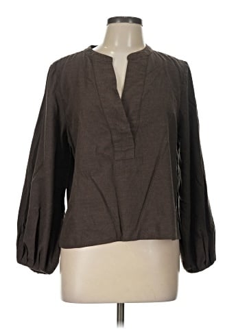 Madewell V-Neck Long-Sleeve Top in Pinstripe Flannel (view 1)