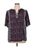 Weekend Suzanne Betro 100% Polyester Blue Short Sleeve Blouse Size 1X - photo 1
