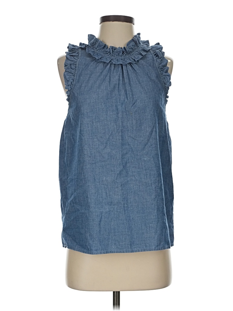 Pre-owned Jcrew Sleeveless Blouse In Blue