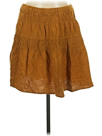 Madewell Double-Gauze Smocked Mini Skirt (view 1)