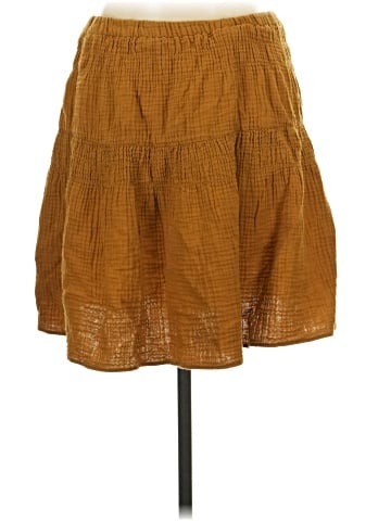 Madewell Double-Gauze Smocked Mini Skirt (view 2)