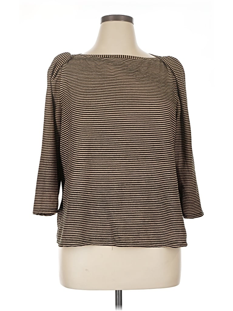Pre-owned Mng 3/4 Sleeve T-shirt In Brown