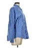 Old Navy 100% Cotton Stripes Blue Long Sleeve Button-Down Shirt Size L - photo 4