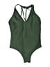 Kona Sol Chevron-herringbone Green One Piece Swimsuit Size L - photo 1