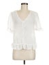 Lucky Brand White Short Sleeve Blouse Size M - photo 1