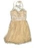 Assorted Brands 100% Polyester Gold Tan Cocktail Dress Size 0 - photo 1