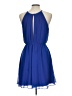 Lush 100% Polyester Solid Blue Cocktail Dress Size L - photo 2