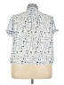 Max Studio 100% Polyester Print Blue Short Sleeve Blouse Size 2X - photo 2