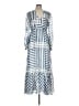 Iris & Ink 100% Polyester Stripes Blue Casual Dress Size 12 - photo 1