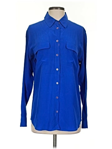 Equipment Long Sleeve Silk Top (view 1)