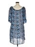 Wrapper 100% Rayon Paisley Blue Casual Dress Size 1X - photo 2