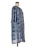 Wrapper 100% Rayon Paisley Blue Casual Dress Size 1X - photo 4