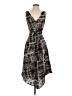 Eccoci 100% Silk Plaid Gray Cocktail Dress Size 4 - photo 1