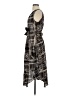 Eccoci 100% Silk Plaid Gray Cocktail Dress Size 4 - photo 5