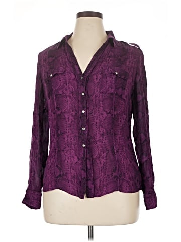 White House Black Market Long Sleeve Silk Top (view 1)