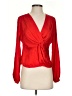 Intermix Red Long Sleeve Silk Top Size 0 - photo 1
