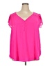 Torrid 100% Polyester Pink Short Sleeve Blouse Size 3X Plus (3) - photo 1