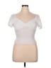 Lush Solid White Short Sleeve Top Size XL - photo 1