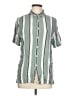 ASOS Design 100% Viscose Stripes Green Short Sleeve Button-Down Shirt Size L - photo 1