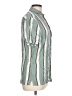 ASOS Design 100% Viscose Stripes Green Short Sleeve Button-Down Shirt Size L - photo 4