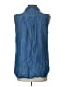 North Style 100% Lyocell Blue Sleeveless Button-Down Shirt Size L - photo 2