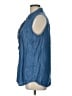 North Style 100% Lyocell Blue Sleeveless Button-Down Shirt Size L - photo 5