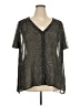 Pleione 100% Polyester Silver Short Sleeve Blouse Size 3X - photo 1