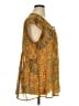 DR2 100% Polyester Yellow Gold Short Sleeve Blouse Size 1X - photo 4