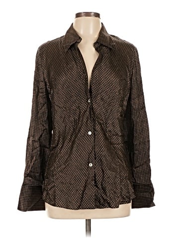 Vince. Long Sleeve Silk Top (view 1)
