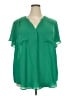 Torrid 100% Polyester Green Short Sleeve Blouse Size 3X Plus (3) - photo 1