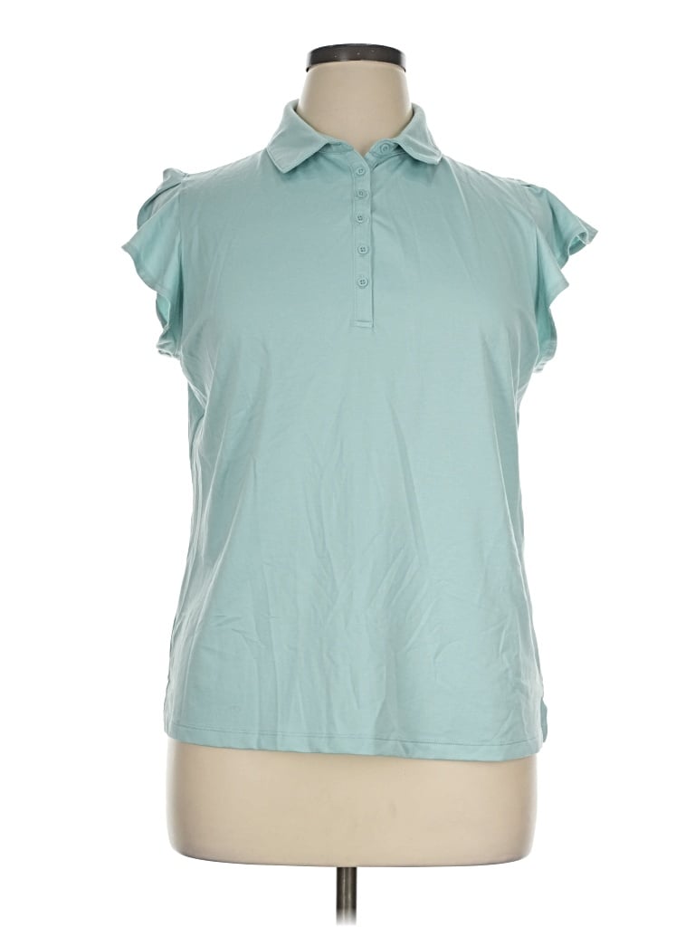 Pre-owned Walter Hagen Short Sleeve Polo Shirt In Teal