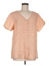 Flax 100% Linen Orange Short Sleeve Blouse Size 6 (S) - photo 1