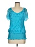 Cato 100% Polyester Teal Short Sleeve Blouse Size M - photo 1