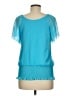 Cato 100% Polyester Teal Short Sleeve Blouse Size M - photo 2