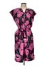 Talbots 100% Polyester Print Pink Casual Dress Size Lg Petite - photo 1