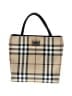 Burberry 100% Coated Canvas Plaid Ivory Nova Check Top Handle Bag One size - photo 1