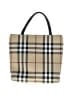 Burberry 100% Coated Canvas Plaid Ivory Nova Check Top Handle Bag One size - photo 2