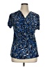 Chaus Animal Print Blue Short Sleeve Blouse Size XL - photo 1