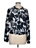 Just Fab 100% Viscose Graphic Blue Cardigan Size L - photo 1