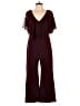 Connected Apparel Solid Burgundy Jumpsuit Size 10 - photo 1
