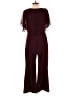 Connected Apparel Solid Burgundy Jumpsuit Size 10 - photo 2